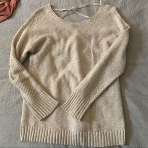 American Eagle Cross Back Oatmeal Sweater Size M